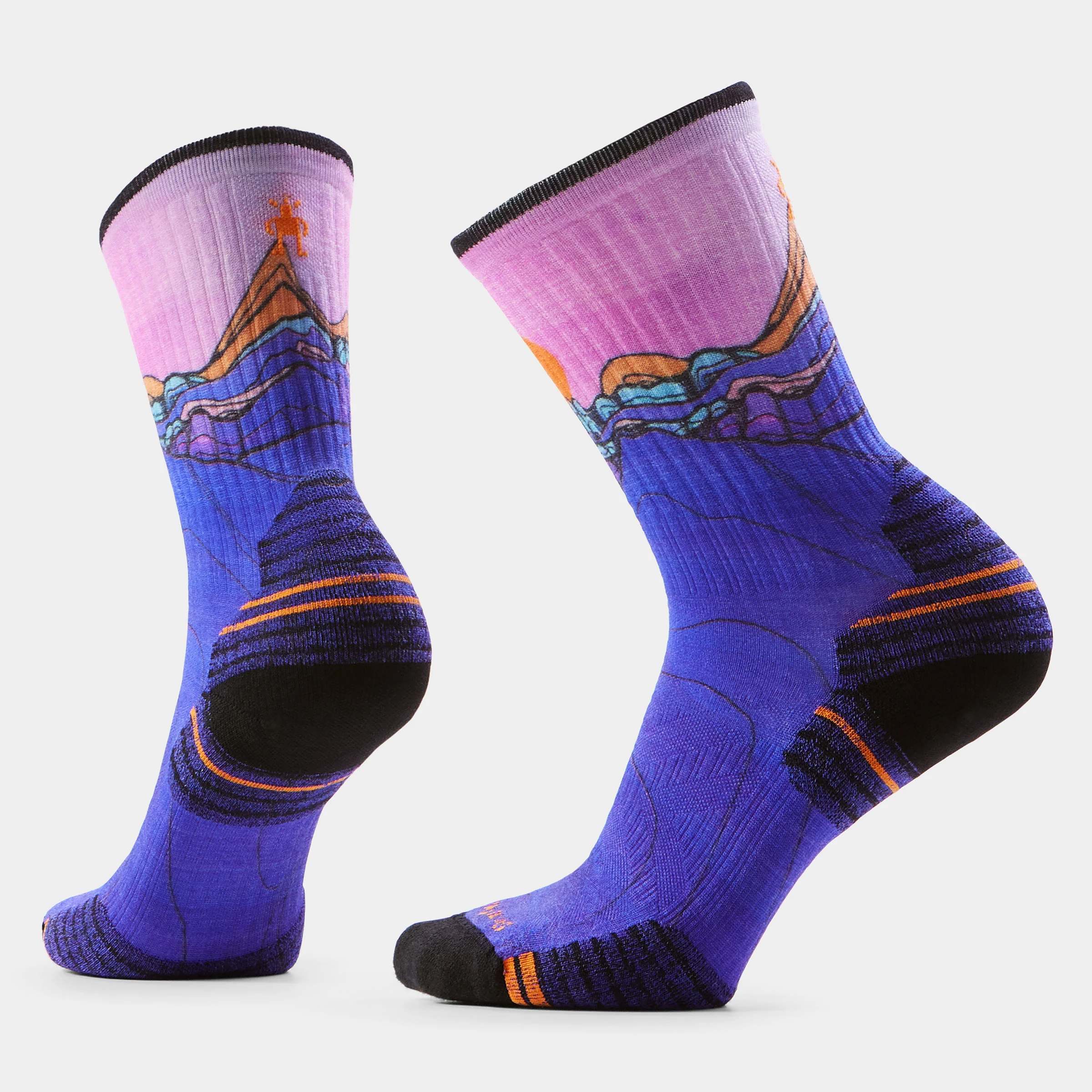Women's Hike Mountain Sunrise Print Crew Socks