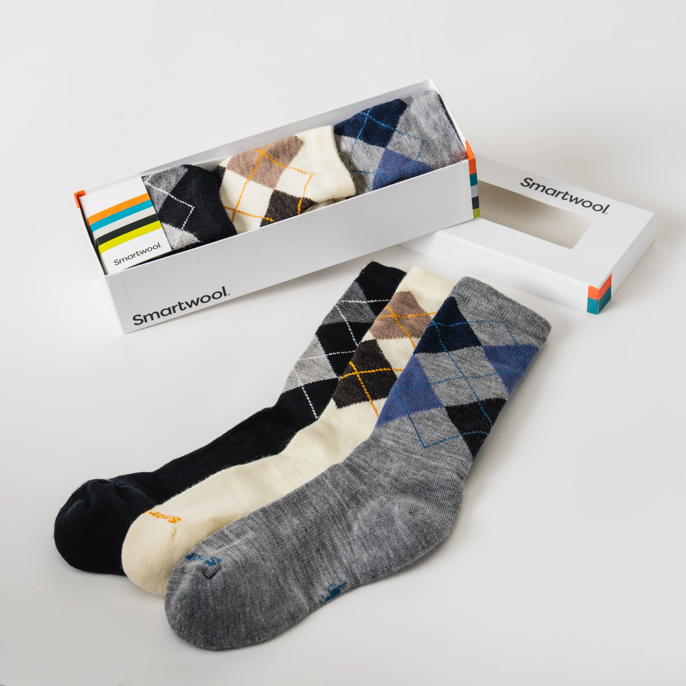 Everyday Diamond Jim Argyle Crew Socks Trio Gift Box